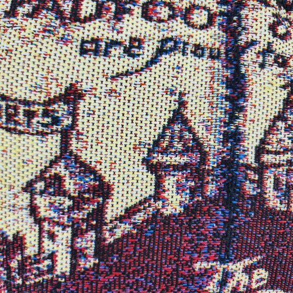 VTG x2 Harry Potter Hogwarts Crest/Marauder's Map Woven Tapestry Throw Pillows - Picture 14 of 16